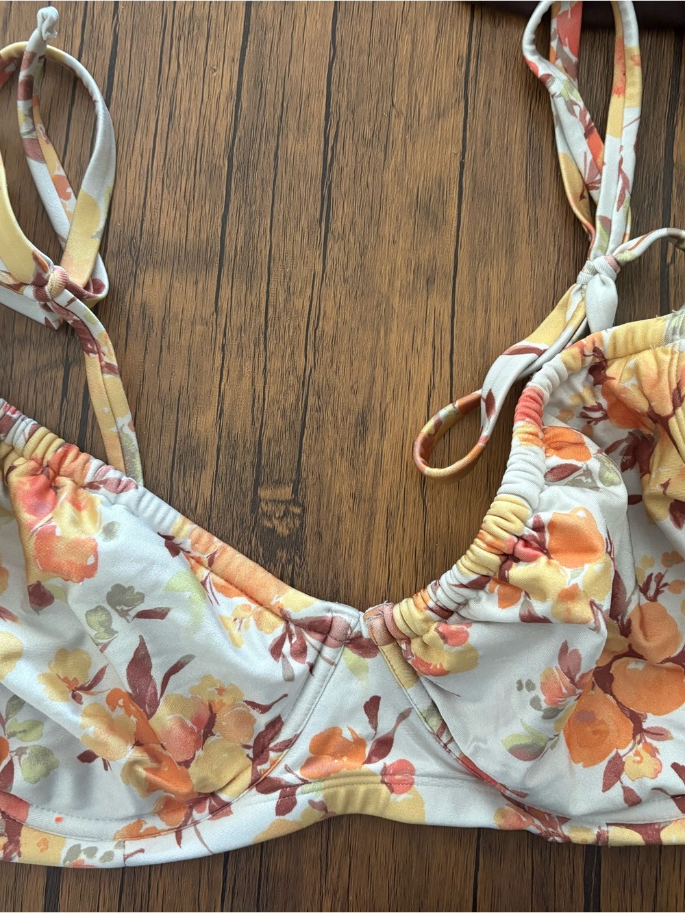Abercrombie & Fitch Light Cream Bikini Bottom with Subtle Yellow Accent